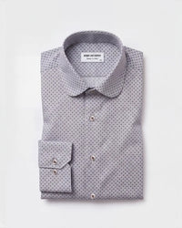 Grey & Maroon Micro Print Shirt