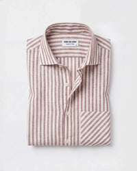 Rust Cotton Striped Shirt