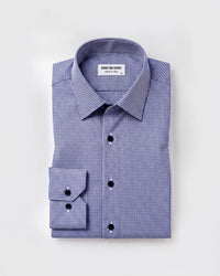 Giza Cotton Navy Micro Houndstooth Shirt