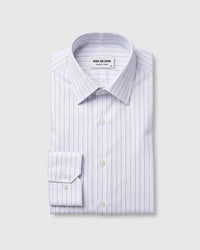 Giza Cotton Blue & Grey Striped Shirt