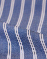 Cotton Striped Shirt - Mid Blue