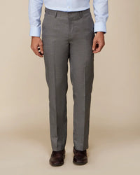 Hadleigh Checked Dress Pants - Mid Grey