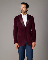 The Alistair Velvet Formal Blazer - Maroon