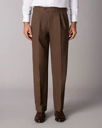 The Sinclair Striped Relaxed Neapolitan Pants - Brown