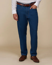 Classic Indigo Mid-Rise Stretch Jeans