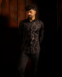 Boulevard Jacquard Shirt - Black