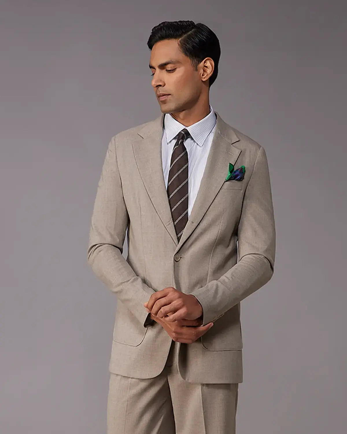 The Kensington Melange Suit – Khaki
