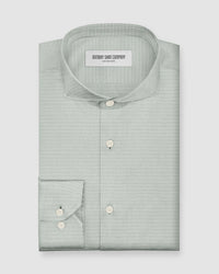 Penrose Dobby Shirt - Green & White
