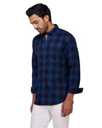 Twill Checked Shirt - Navy & Black