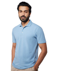 Signature Button Polo - Light Blue