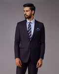 The Ellington Herringbone Suit - Navy