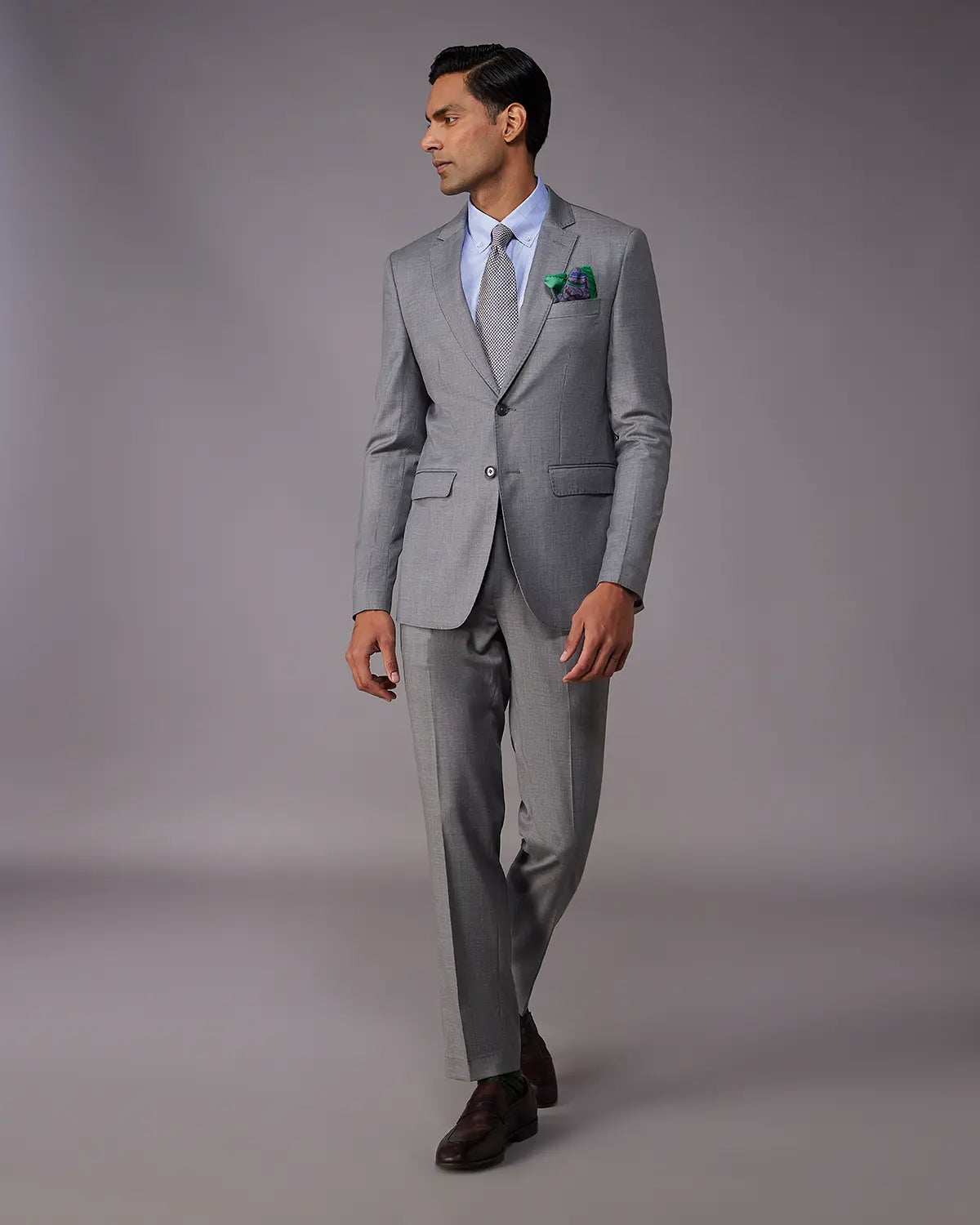 The Exquisite Blended Wool Suit - Grey