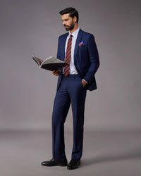 The Exquisite Blended Wool Suit - Navy