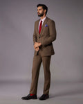 The Marquis Structured Twill Suit- Brown