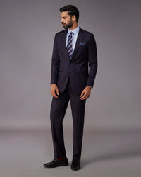 The Ellington Herringbone Suit - Navy