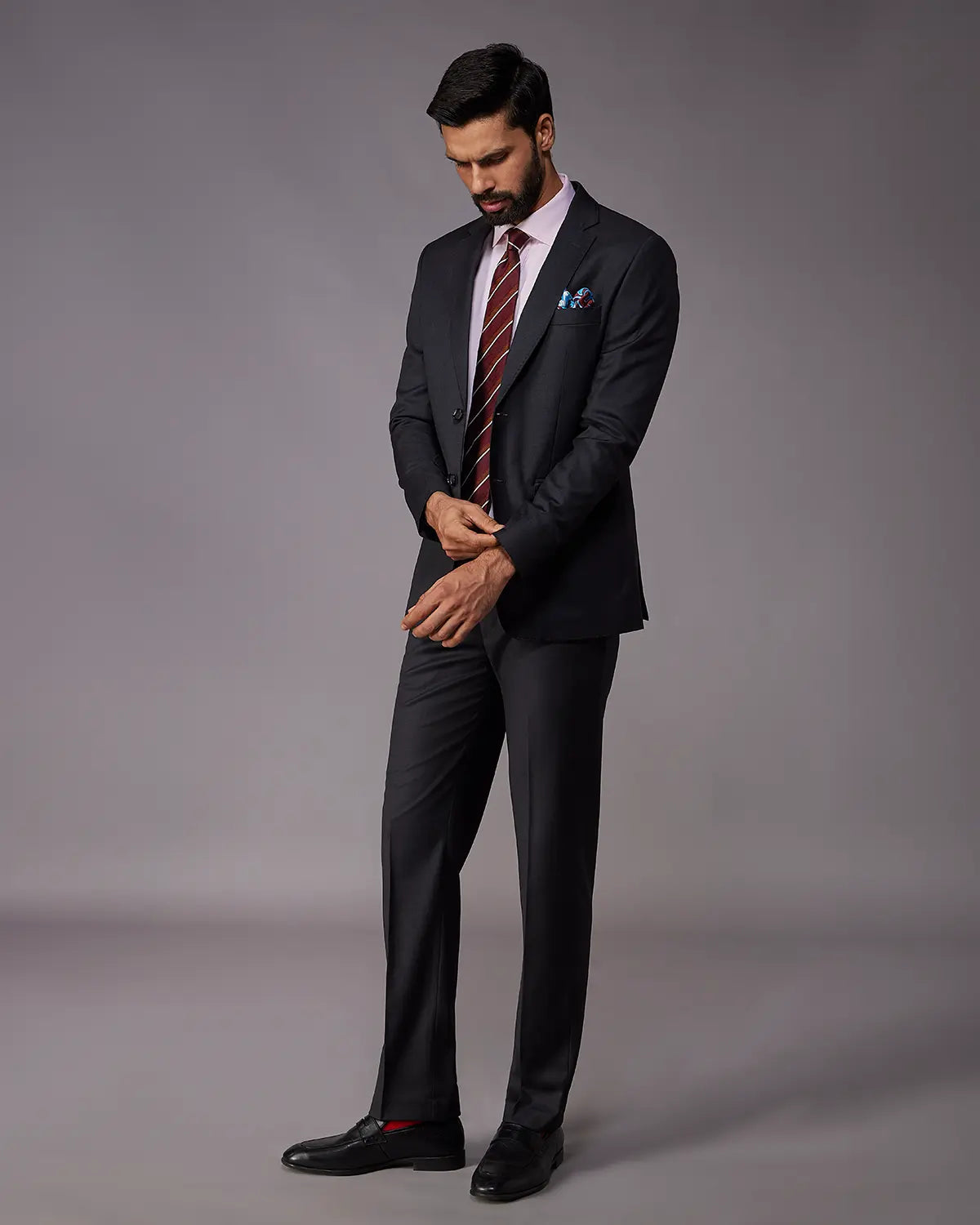 The Exquisite Blended Wool Suit - Dark Grey