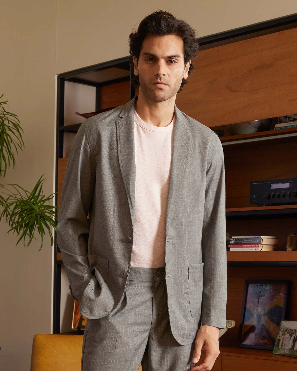 The Sorrento Striped Soft Tailored Suit - Grey