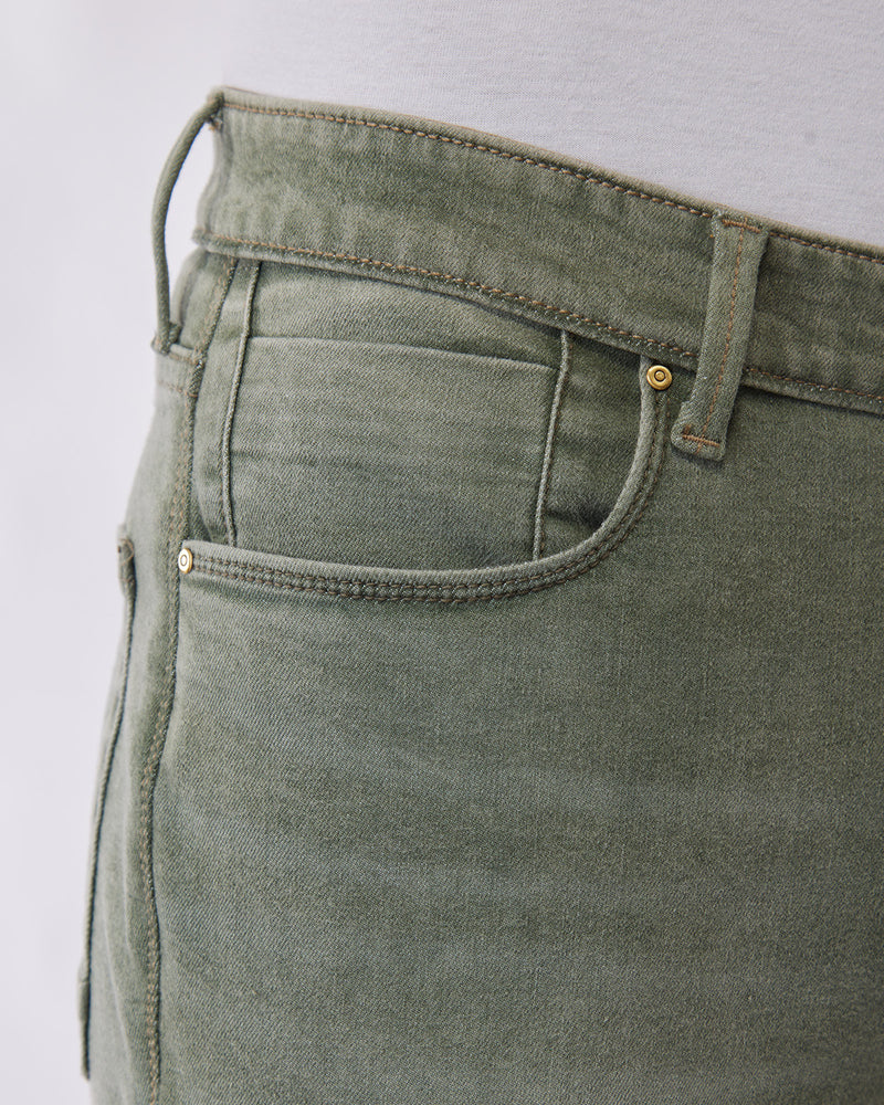Olive Cloud Wash Stretch Jeans