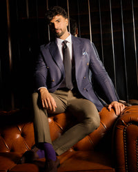 Serenade 100% Linen Double Breasted Blazer - Navy