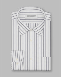 Calibra Herringbone Striped Shirt - Grey & White