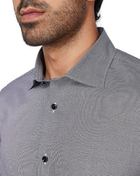 Cotton Houndstooth Shirt - Black & White