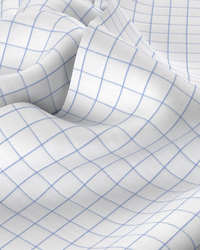 Harrowfield Twill Checked Shirt - White & Blue
