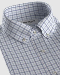 Delphinus Dobby Checked Shirt - Blue & Navy