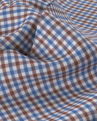 Montrose Herringbone Checked Shirt - Blue & Brown