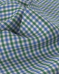Montrose Herringbone Checked Shirt - Green & Blue