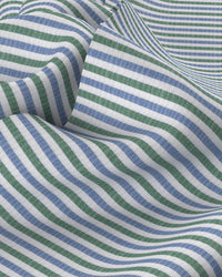 Montrose Herringbone Striped Shirt - Green & Blue