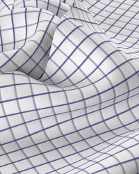 Everett Poplin Checked Shirt - Blue