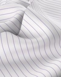 Everett Poplin Broad-Striped Shirt - Purple