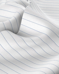 Langmere Twill Striped Shirt - White & Blue