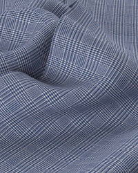Giza Cotton Glen Plaid Checked Shirt - Navy