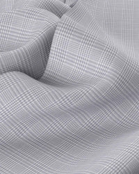 Giza Cotton Glen Plaid Checked Shirt - Light Grey