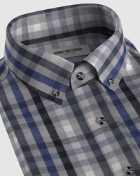 Corduroy Checked Shirt - Grey & Blue