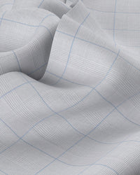 Giza Cotton Glen Plaid Checked Shirt - Grey