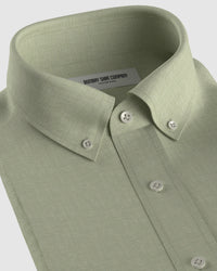 Soft Washed Linen Shirt - Fern Green
