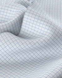 Giza Cotton Graph Checked Shirt - Light Blue
