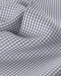 Giza Cotton Gingham Checked Shirt - Grey