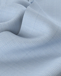 Giza Cotton Micro-Checked Shirt - Light Blue
