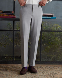 Monver Glen Plaid Checked Dress Pants - Grey