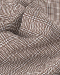 Easy-Care Twill Checked Shirt - Brown