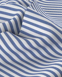 Cotton Poplin Striped Shirt - Blue & White