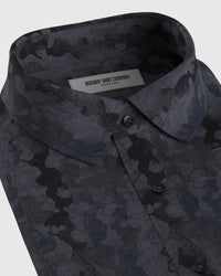 Japanese Abstract Printed Shirt - Grey