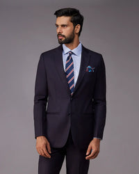 The Ellington Herringbone Suit Blazer - Navy