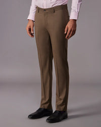 The Marquis Structured Twill Dress Pants - Brown