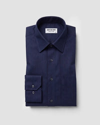 2-Ply Egyptian Cotton Navy Herringbone Shirt