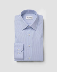2-Ply Egyptian Cotton Twill Fine Blue Striped Shirt