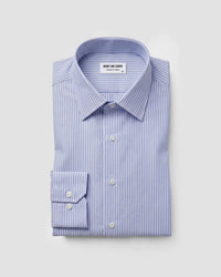 2-Ply Egyptian Cotton Blue & White Dobby Striped Shirt